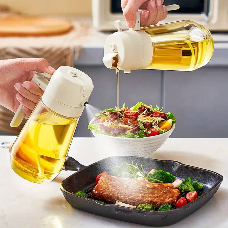 Versatile Kitchen Oil Bottle Dispenser – Spraying and Pouring