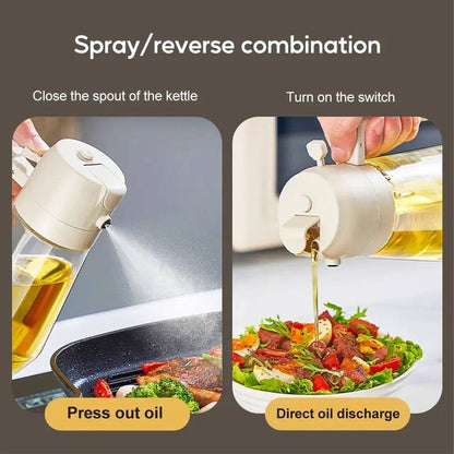 Versatile Kitchen Oil Bottle Dispenser – Spraying and Pouring