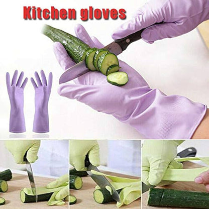 1pair Silicone Cut Resistance Dishwashing Cleaning Gloves